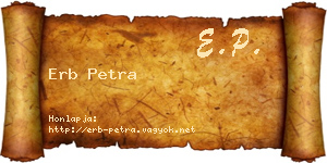 Erb Petra névjegykártya